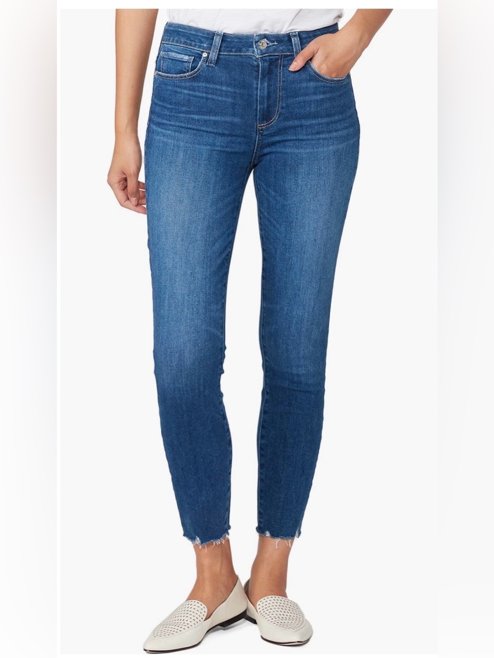 PAIGE Hoxton Ankle Frayed Hem Jeans Size 28